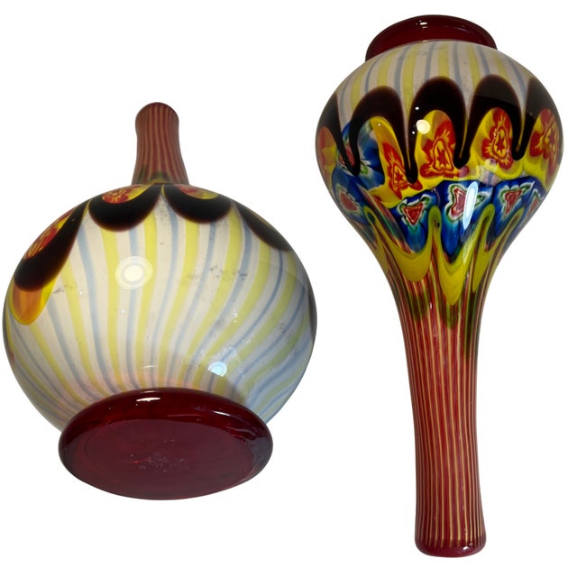 18 Inch Tall Mid-Century Murano Millefiori Polychrome Art Glass Vase For Sale - Image 17 of 18