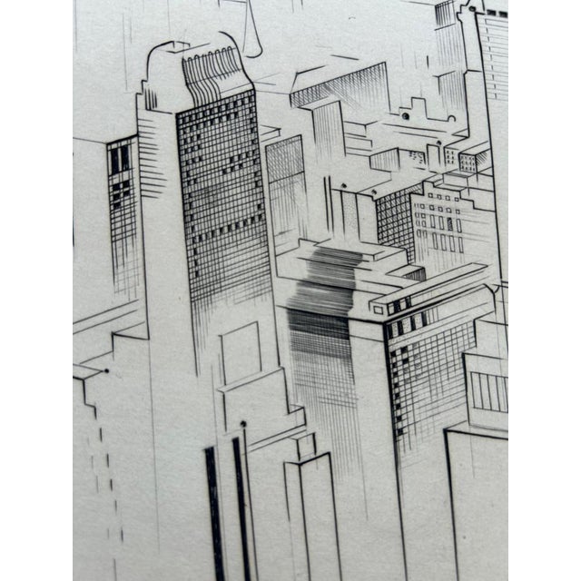 Michel Beret, Rockefeller Center, Original Engraving For Sale - Image 4 of 8