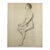 Ludwig Ernst Faber (1855–1913) - Antique Figurative Nude Study of a Seated Woman, Signed (1891, Graphite on Paper) For Sale