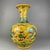 Large Yellow-Ground Chinese Porcelain Tianqiuping Vase With Raised Dragon Motif For Sale - Image 4 of 6