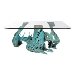 The Sounding Table by Bob Bennett - Turquoise Patinated Bronze Abstract Sculpture Table