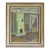 1944 Mid-Century Modern 'Interior With Green Stove' Swedish Original Interior Scene Oil Painting, Framed For Sale