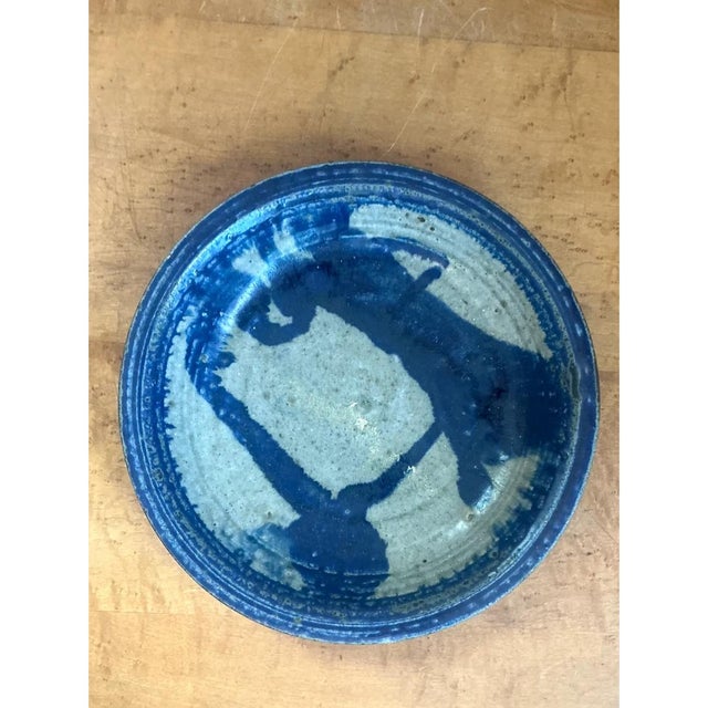 Vintage Blue Abstract Ceramic Bowl For Sale - Image 12 of 12