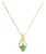 Oval Emerald Diamond Pendant .78cttw 14k Yellow Gold 16" For Sale
