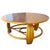 1950s Restored Mid-Century Five-Pole Rattan & Mahogany Coffee Table W/ Tri-Corner Base For Sale - Image 10 of 10