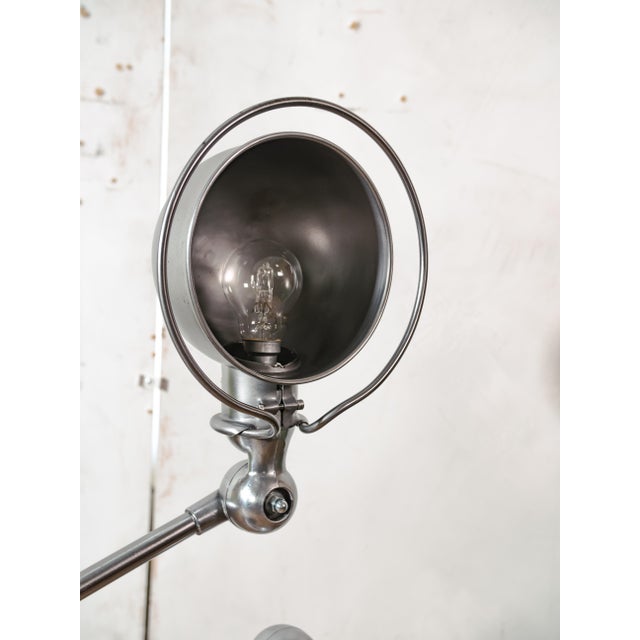 Metal Jieldé Three-Arm Workshop Lamp on Brake Disc, 1950s For Sale - Image 7 of 14