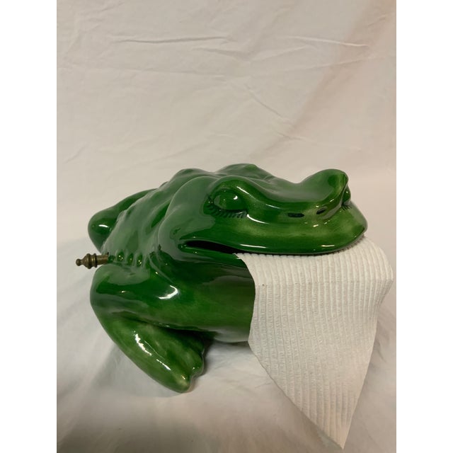 1960s Green Frog Toilet Paper Holder For Sale - Image 4 of 9