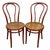 Vintage Chairs in Bent Wood and Vienna Straw, 1960s, Set of 2 For Sale