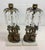 Brass Pair of Antique Ornate Figural Brass Marble Crystal Girandole Candle Holders For Sale - Image 8 of 13