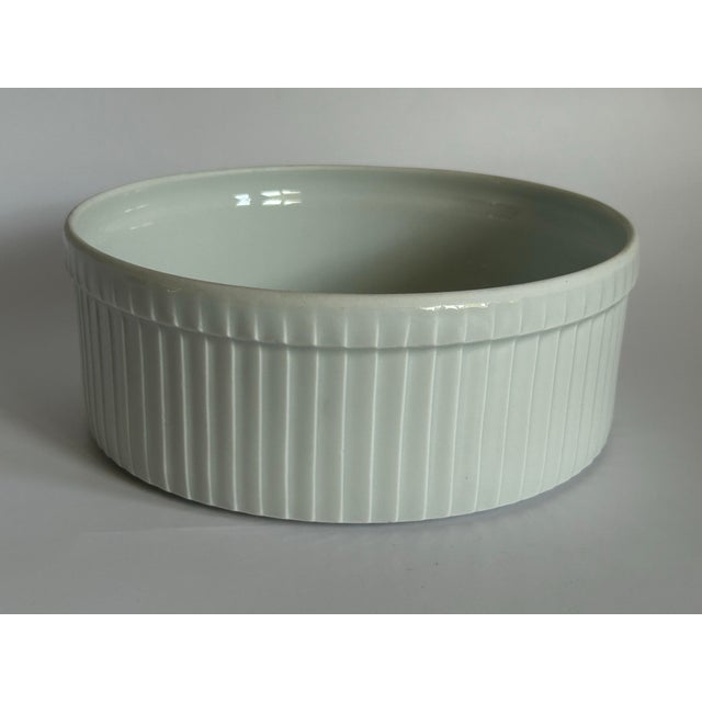 1990s Set of 3 French Pillivuyt Deep Pleated Porcelain Soufflé Dishes For Sale In Los Angeles - Image 6 of 12