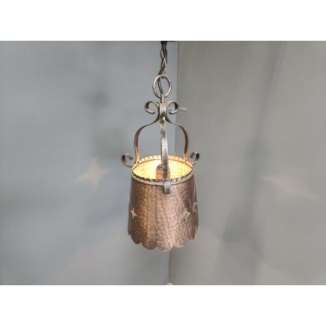 Brutalist Copper Pendant Light, 1970s For Sale - Image 10 of 10