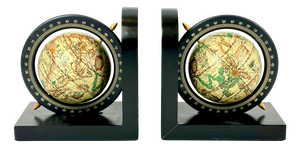 Vintage Hong Kong Globe Bookends, 1970s, Set of 2