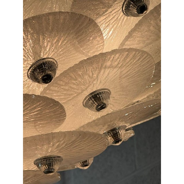 Murano Frost Disc Flush Mount Chandelier For Sale In Dallas - Image 6 of 6
