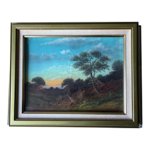 Vintage Signed Framed Sunrise Landscape