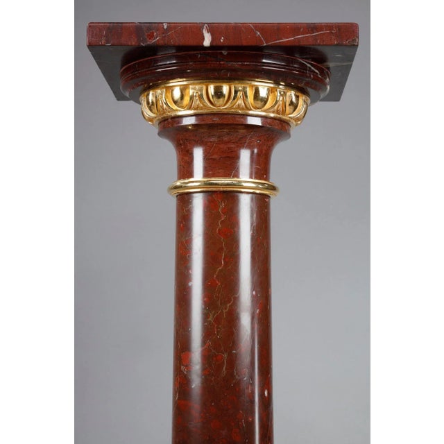 Griotte Marble and Gilt Bronze Column For Sale - Image 4 of 13