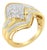 10K Yellow Gold over .925 Sterling Silver Diamond Bypass Cluster Ring (1 Cttw, I-J Color, I2-I3 Clarity) - Size 6-1/4 For Sale