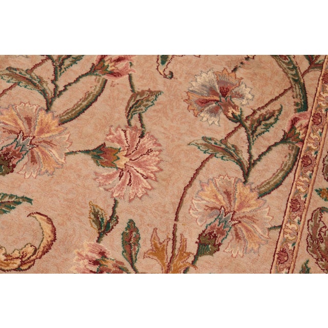 Floral Sunflower 1990's Pak-Persian Taupe/Green Wool Rug - 5'11'' X 10'1'' For Sale - Image 4 of 9