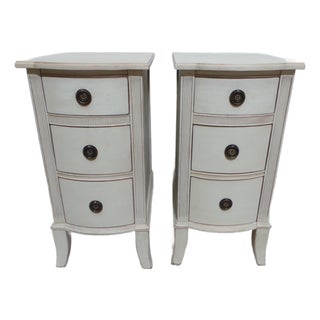 Gustavian Style 3 Drawer Nightstands For Sale