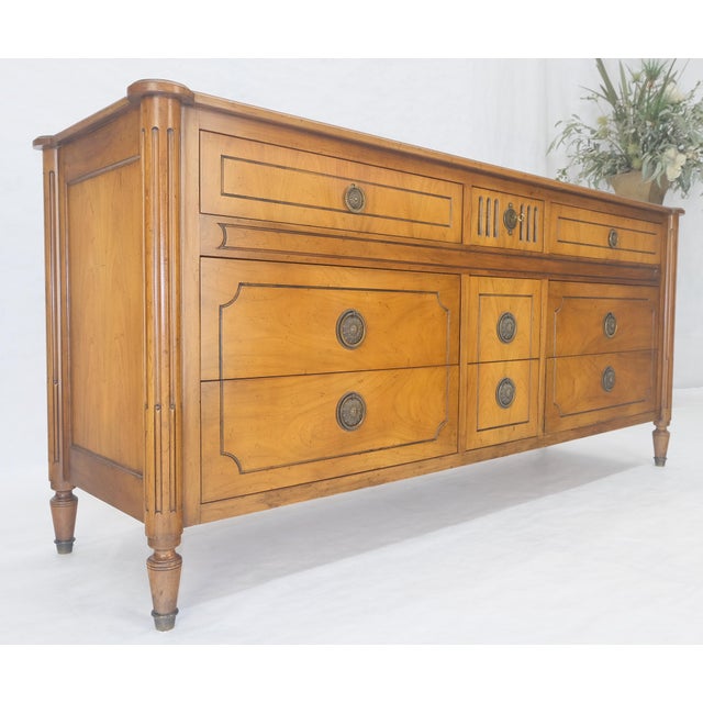 Baker Fruitwood 72" Long 9 Drawers Dresser Credenza Cabinet MINT! For Sale - Image 10 of 18