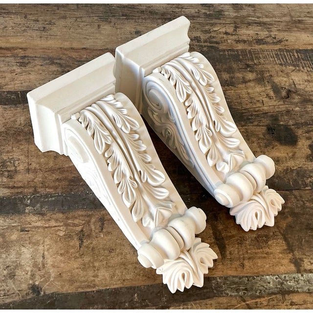 Vintage Cast Resin Baroque Brackets - A Pair For Sale - Image 11 of 12