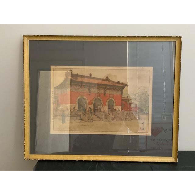 Mid-Century Modern Mid 20th Century Hiroshi Yoshida Japanese Woodblock Hokuryo With Jizuri Seal For Sale - Image 3 of 8