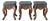 Set of 3 Antique Hand Carved Solid Walnut Stools With Perfect Upholstery For Sale