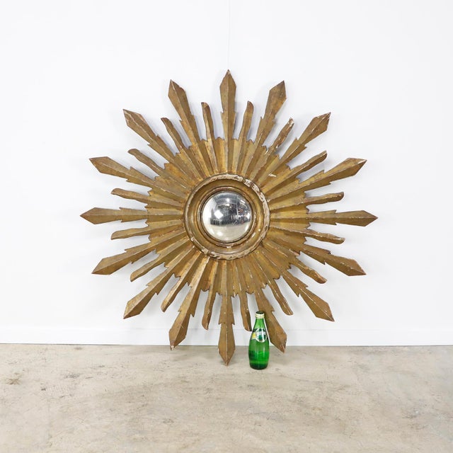 19th Century Big Size Gold Leaf Sunburst Mirror For Sale - Image 14 of 18