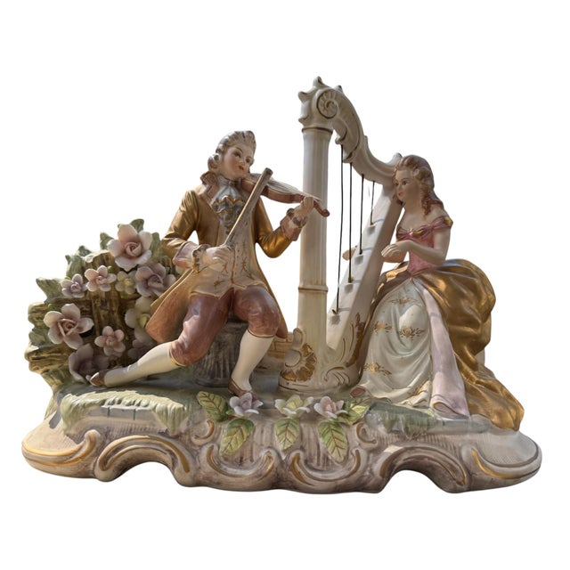 Vintage Lenwile Ardalt Artware Japan Musical Figurine Lamp & Music Box #7857 For Sale - Image 4 of 10