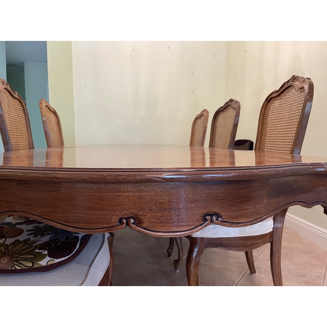 French Provincial Extendable Dining Table & 6 Chairs For Sale - Image 13 of 16