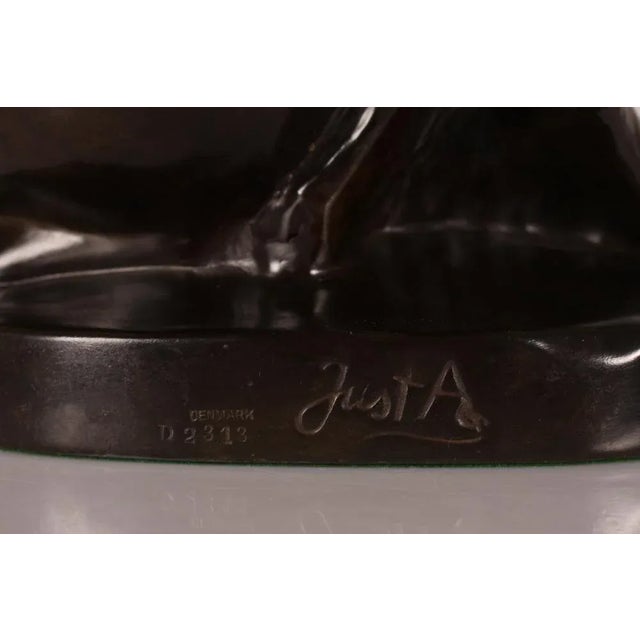 Metal Figurine of Young Shepherd with Lamb in Disco Metal by Just Andersen, 1950s For Sale - Image 7 of 10