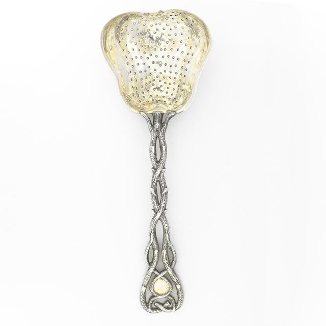 Antique Signed 19th Century Figural Russian 84 Silver Pear Shaped Tea Strainer For Sale In Philadelphia - Image 6 of 11