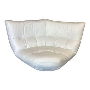 Contemporary Italian White Leather Double Curved Chair