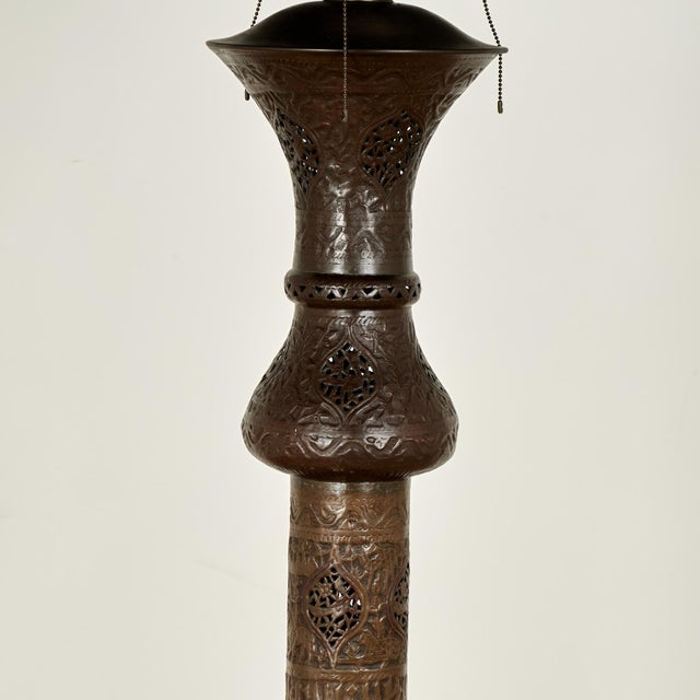 Moroccan Antique Moroccan Brass Floor Lamp For Sale - Image 3 of 7