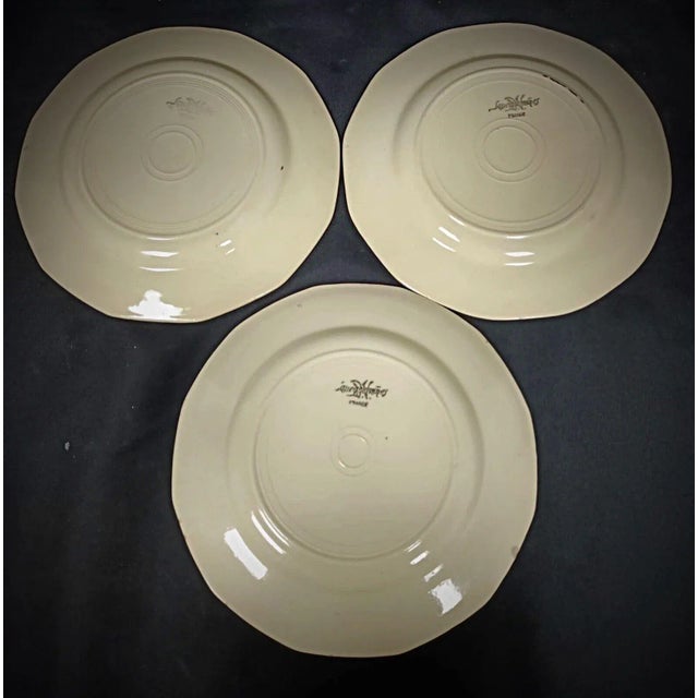 Vintage Set of 6 Sarreguemines Plates With Floral Décor For Sale In New York - Image 6 of 12