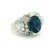 1980s Platinum Natural Thai Sapphire & Diamond Ring, Gia Certified 4.33 Carats, Size 8 For Sale - Image 4 of 12