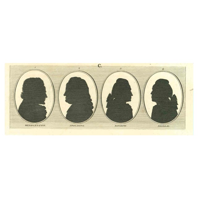 Thomas Holloway, Silhouette, Original Etching, 1810 For Sale