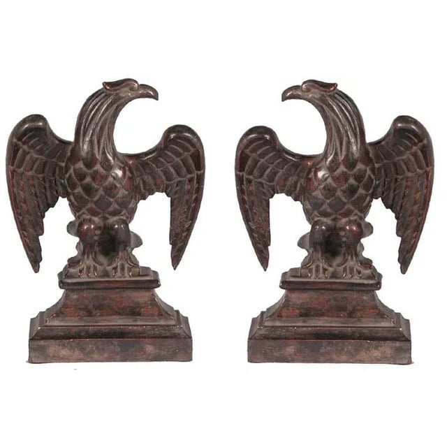 1990s Italian Carved Eagle Bookends in Oxidized Silver Finish - a Pair For Sale - Image 11 of 11