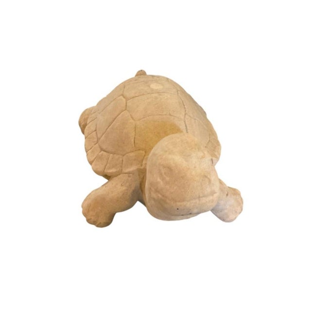 Vintage Cast Stone Turtle Garden Statue For Sale - Image 4 of 12