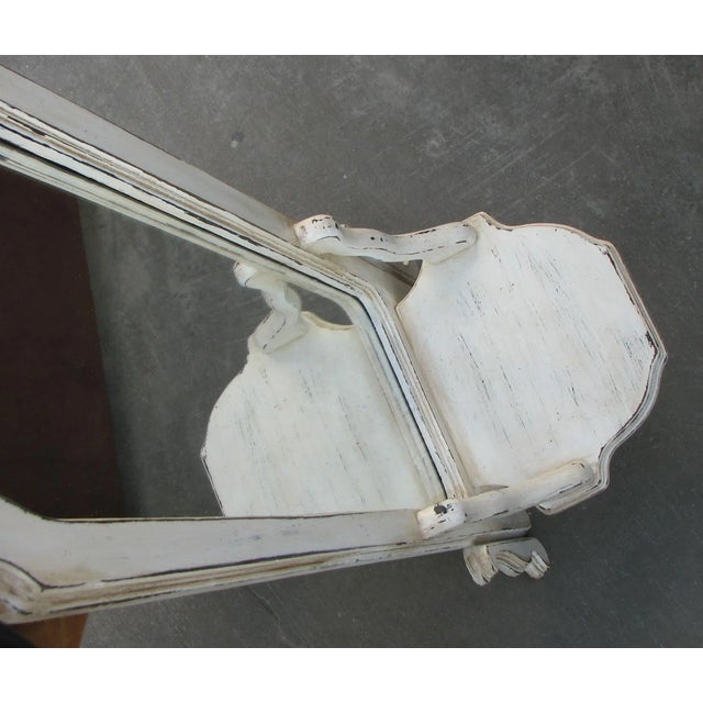 1970s Shabby Chic Painted Wall Mirror With Shelf For Sale - Image 5 of 10