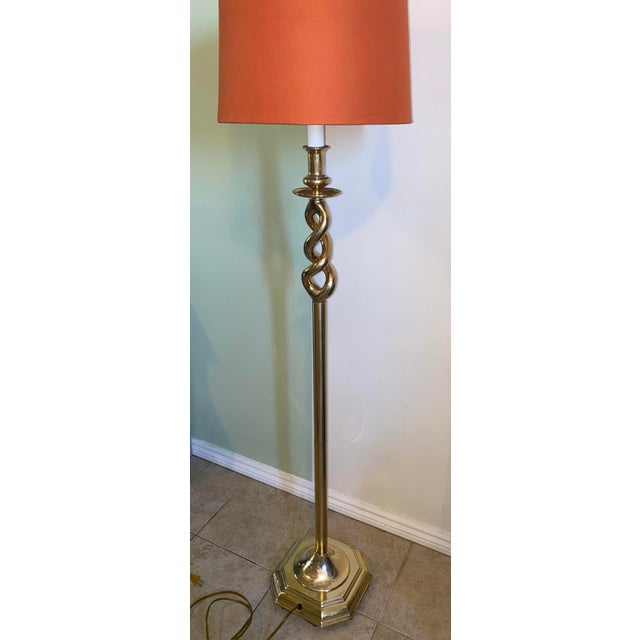 1970s Twisted Brass Floor Lamp For Sale - Image 4 of 6