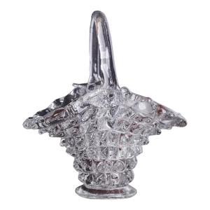 Ercole Barovier Rostrato Murano Italian Glass Basket Centerpiece Vase, 1940s