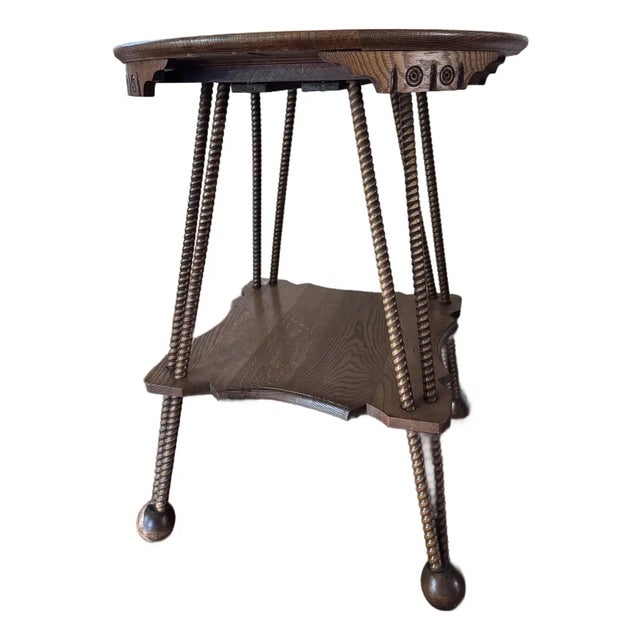Vintage Mid Century Folk Art Style End Table For Sale