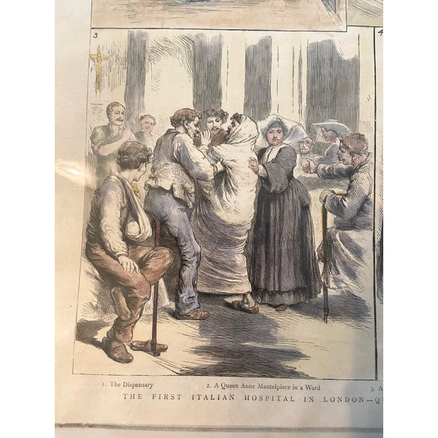 Antique Print, Graphic Weekly, the First Italian Hospital in London, Color, 1889 For Sale - Image 10 of 11
