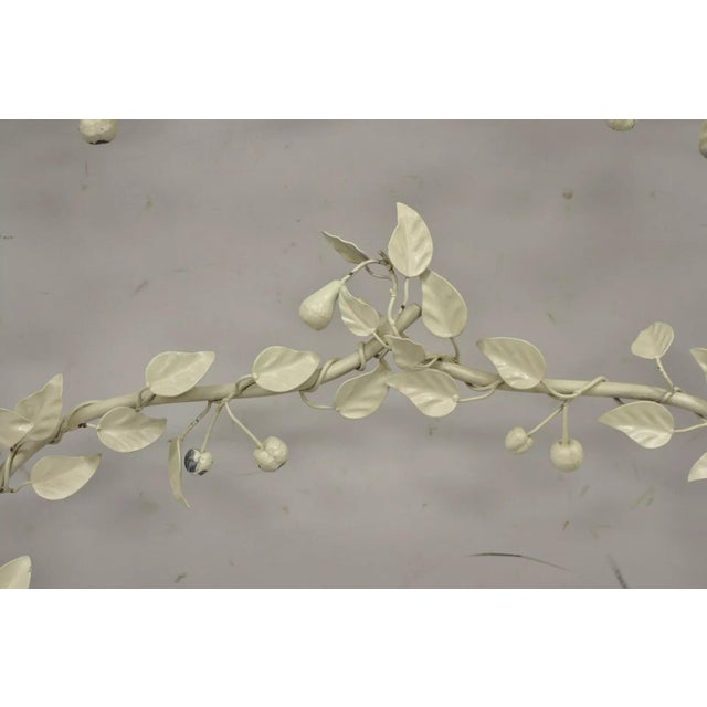 Mid 20th Century Vintage Italian Hollywood Regency Iron Tole Metal Fruit Vine Wall Hanging Shelf For Sale - Image 9 of 12