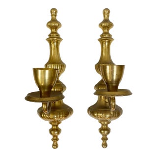 1970s Brass Candle Sconce Set of 2 For Sale