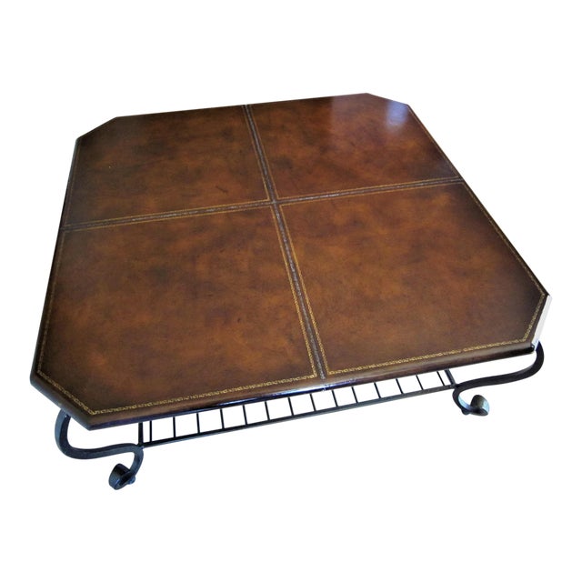 Southwestern Style Coffee Table /Leather and Wrought Iron Chairish