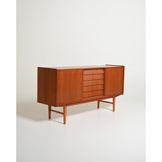 Scandinavian Teak Sideboard with Tiled Drawers, 1960s For Sale - Image 3 of 11