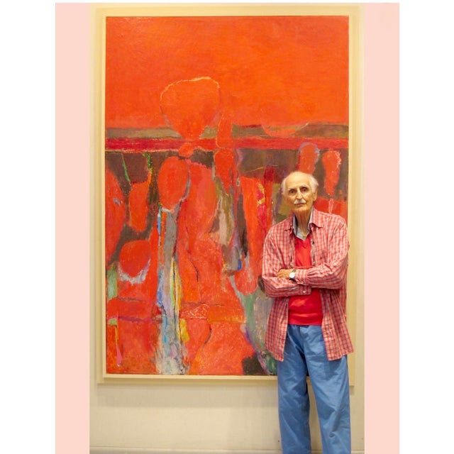 Original Abstract Expressionist Oil Painting by Arthur Osver, Circa 1955, 40” X 24”, Signed/Framed For Sale In Palm Springs - Image 6 of 9