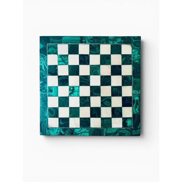 Beautiful vintage Malachite Chessboard