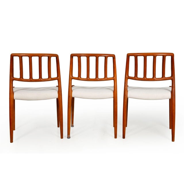 Set of 6 Danish Mid Century Modern Teak Model 83 Niels Moller Dining Chairs For Sale - Image 6 of 18